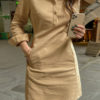 Casual Chic: Solid Long Sleeve Lapel Dress