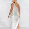 Sleeveless Maxi with Glitter and Rhinestone Accents