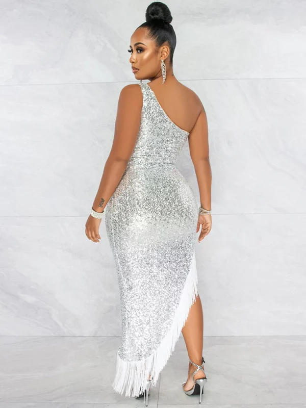 Sleeveless Maxi with Glitter and Rhinestone Accents