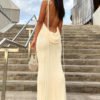 Dress to Impress: Swing Collar Backless Maxi Dress