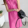 Chic O-neck Sleeveless Cotton Dress