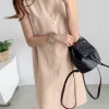 Chic O-neck Sleeveless Cotton Dress