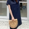 Lapel Neck Midi Dress for Leisure