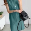 Chic O-neck Sleeveless Cotton Dress