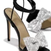 Sparkly Bow Tie Open Toe Heels for Trendy Statements