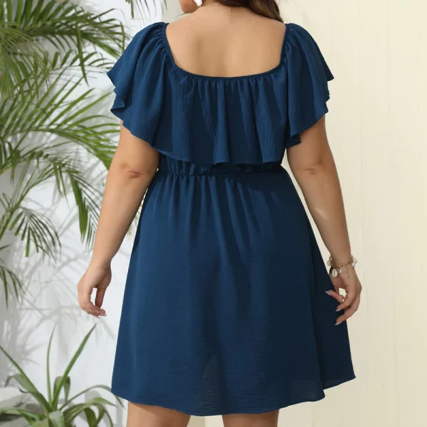 Ruffled Off-Shoulder Mini Dress for Curvy Elegance