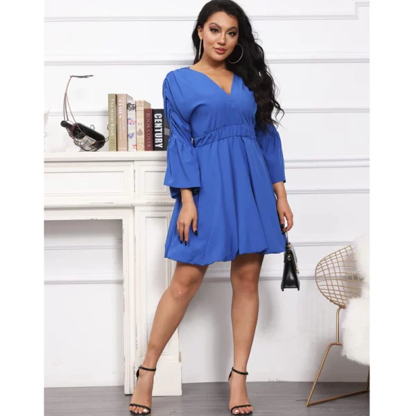 Mini Dresses featuring V Neck and Bell Sleeves