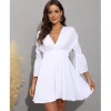 Mini Dresses featuring V Neck and Bell Sleeves