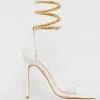 Serpent Charm High Heel Sandals with Metal Rings