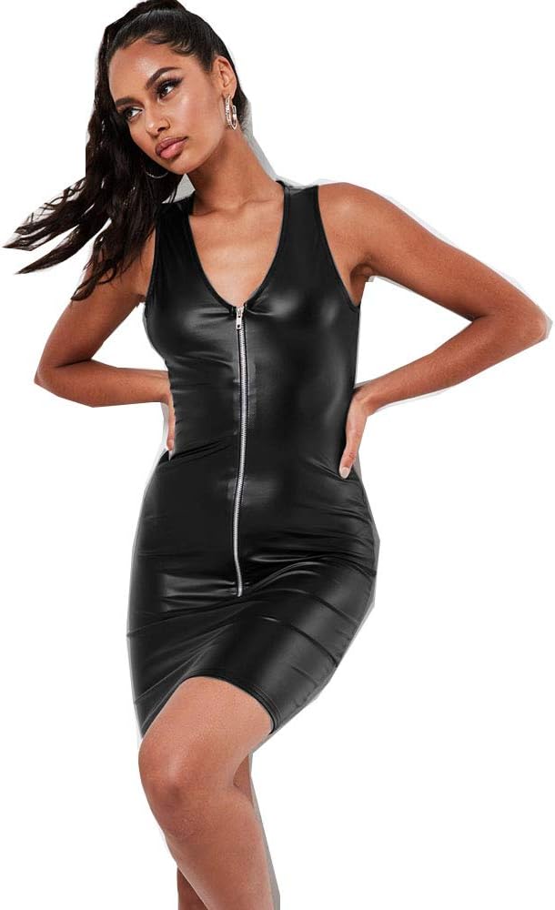 black leather mini dresses